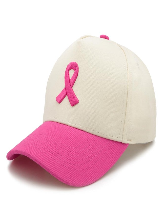 HAFOUXIGM Breast Cancer Awareness Hat for Woman with Pins, Breast Cancer Awareness Accessories, Pink Ribbon Embroidered Baseball Cap - Image 2
